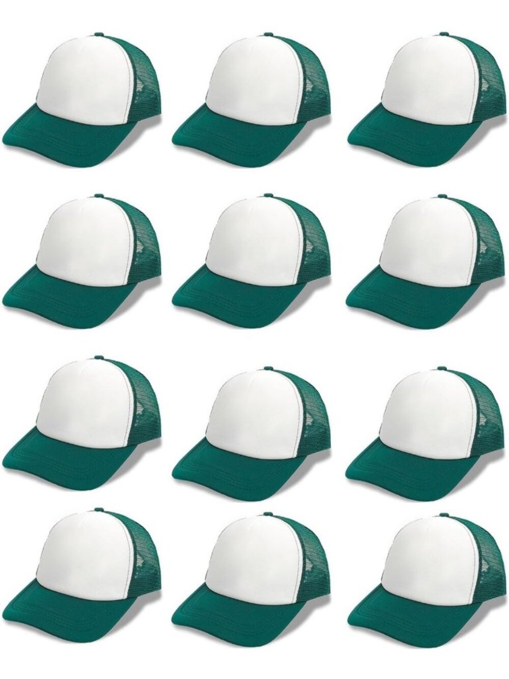 12 Pcs Blank Trucker Hats - DIY Custom Mesh Snapback Caps for Men & Women